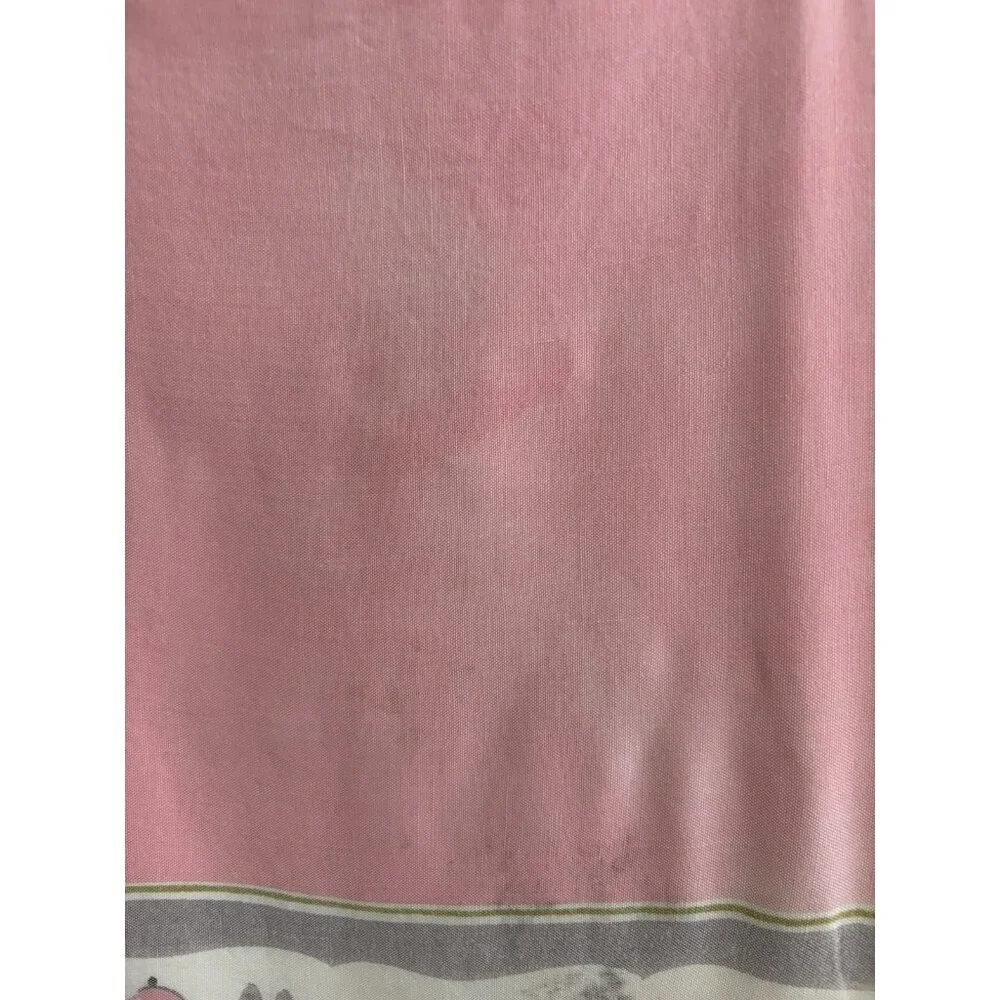 Vintage MCM Rooster Hen On Nest Pink Purple Country Tablecloth Square